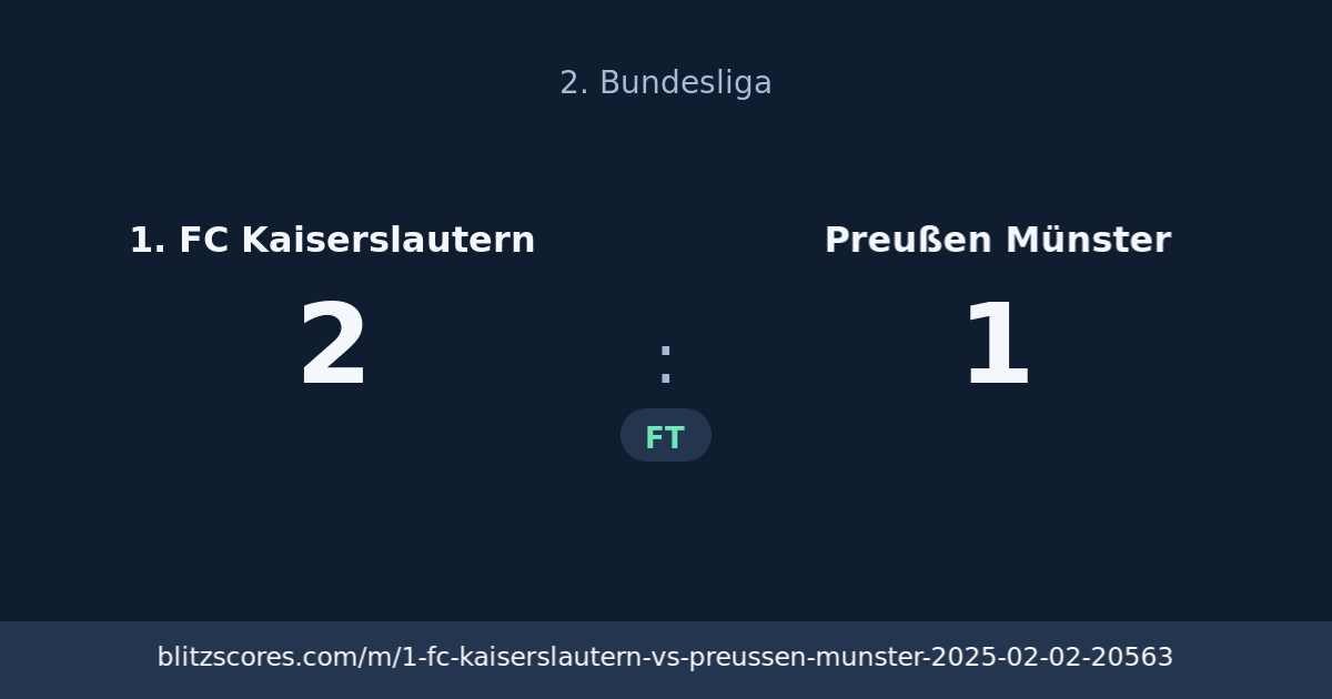 1. FC Kaiserslautern vs Preußen Münster score card