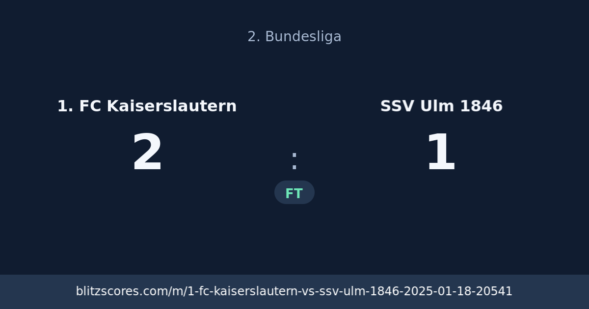 1. FC Kaiserslautern vs SSV Ulm 1846 score card