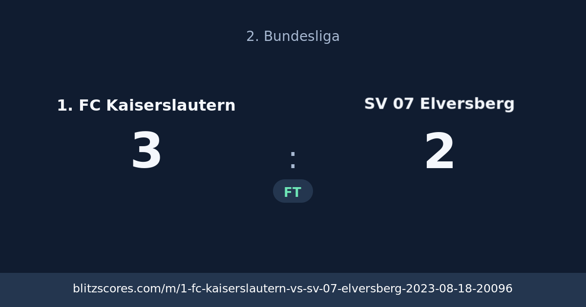 1. FC Kaiserslautern vs SV 07 Elversberg score card