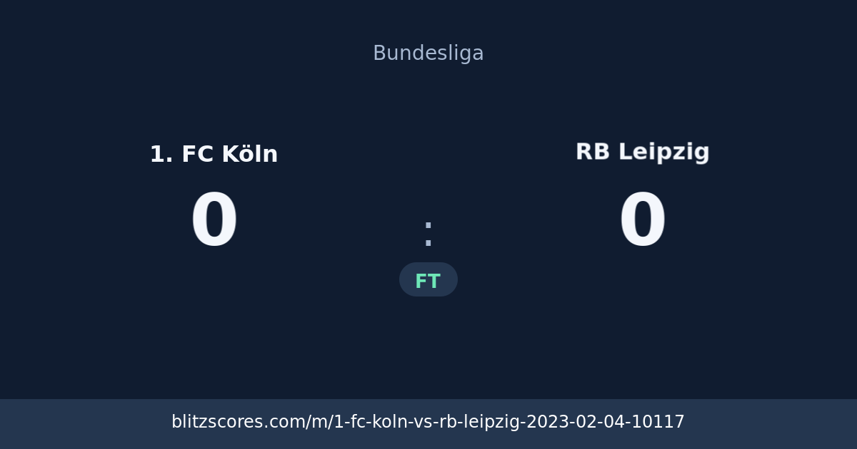 1. FC Köln vs RB Leipzig score card
