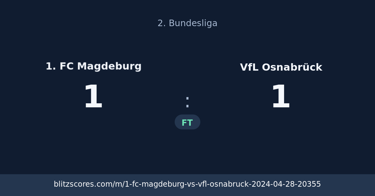 1. FC Magdeburg vs VfL Osnabrück score card