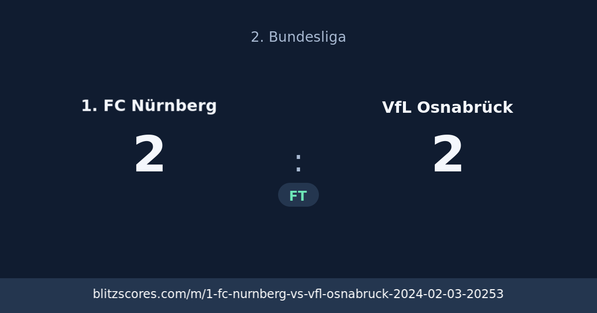 1. FC Nürnberg vs VfL Osnabrück score card