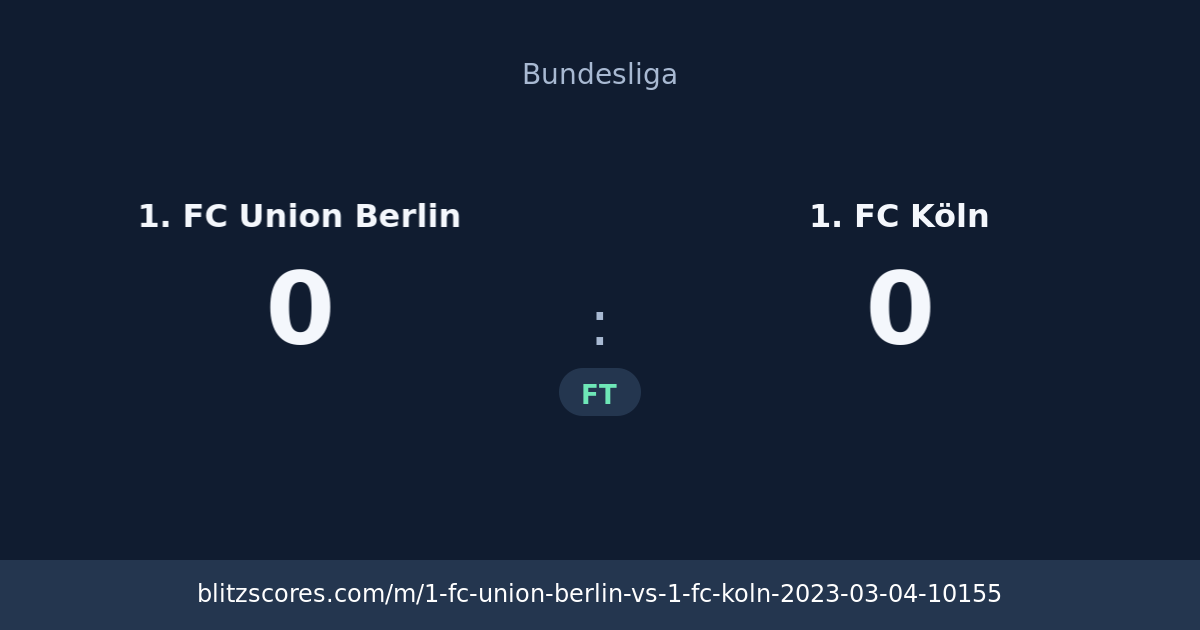 1. FC Union Berlin vs 1. FC Köln score card