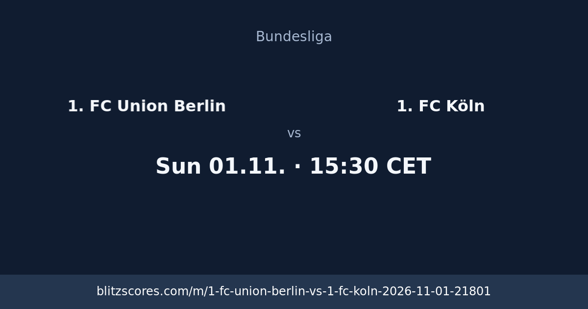1. FC Union Berlin vs 1. FC Köln score card