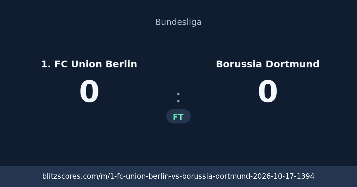 1. FC Union Berlin vs Borussia Dortmund score card