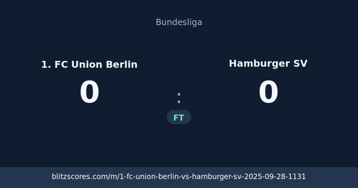 1. FC Union Berlin vs Hamburger SV score card