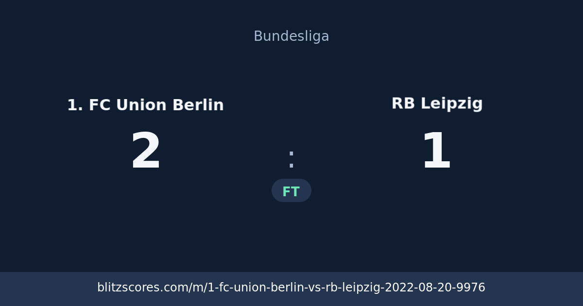 1. FC Union Berlin vs RB Leipzig score card
