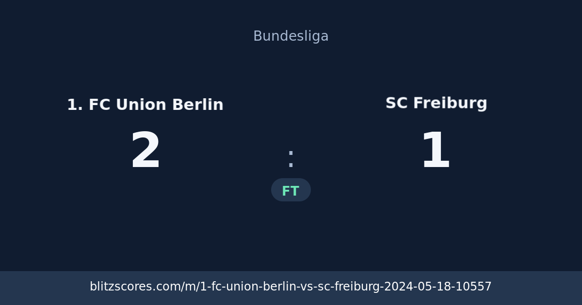 1. FC Union Berlin vs SC Freiburg score card