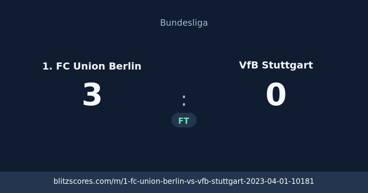 1. FC Union Berlin vs VfB Stuttgart score card
