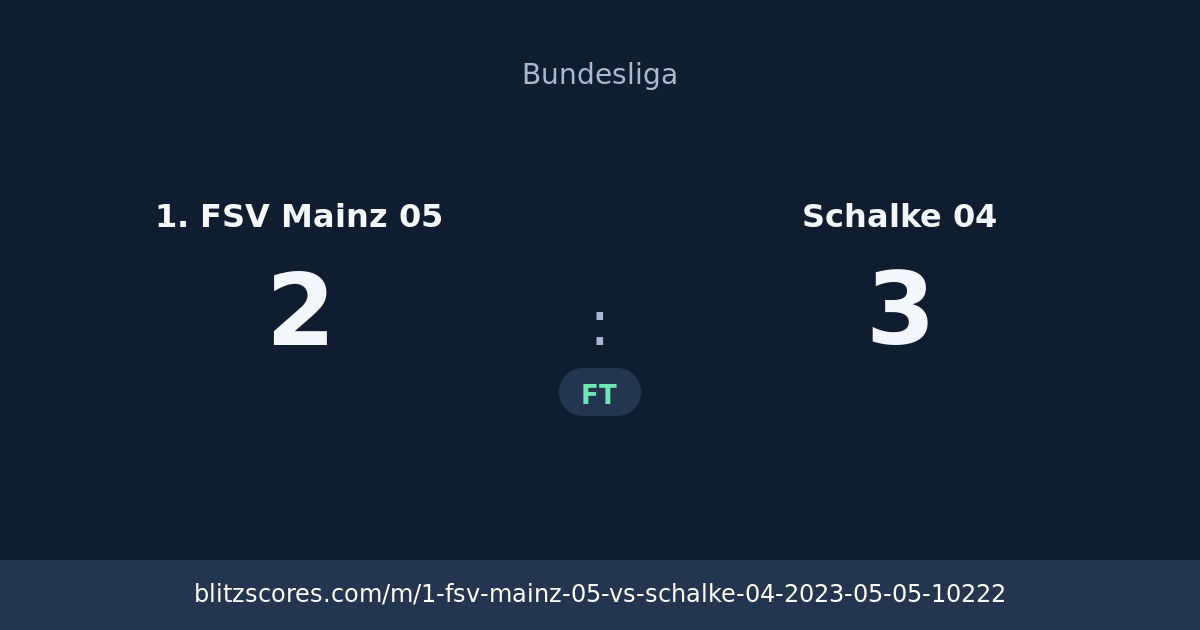 1. FSV Mainz 05 vs Schalke 04 score card