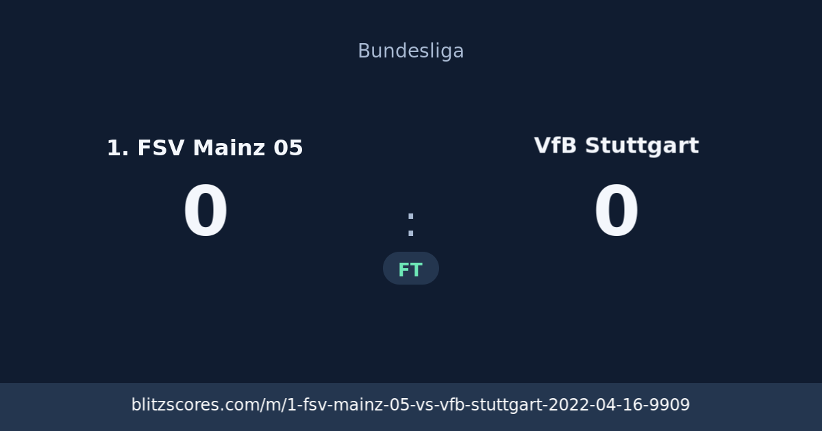 1. FSV Mainz 05 vs VfB Stuttgart score card