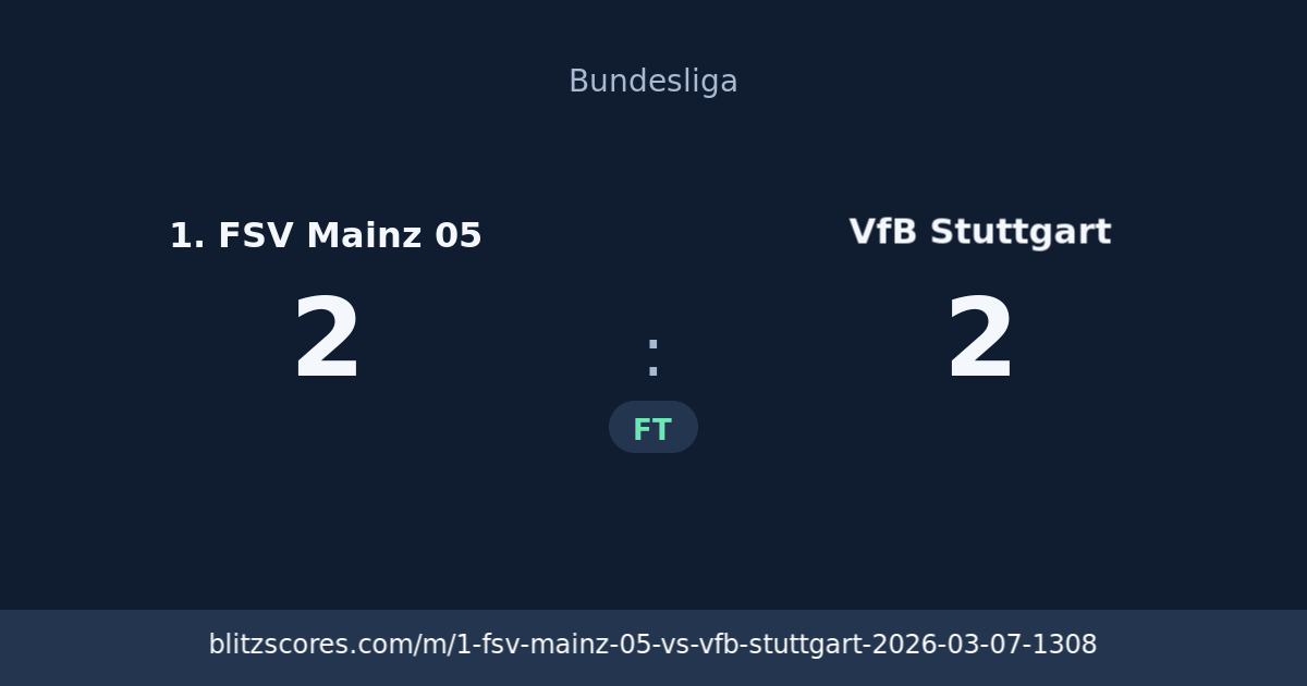 1. FSV Mainz 05 vs VfB Stuttgart score card