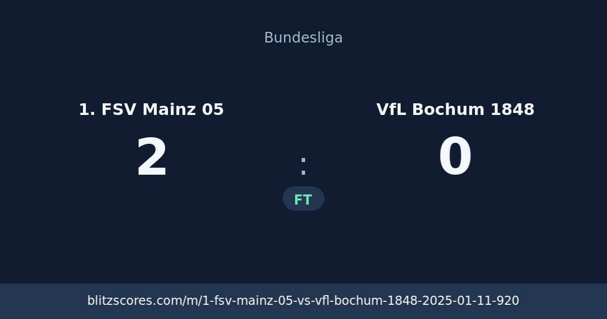 1. FSV Mainz 05 vs VfL Bochum 1848 score card