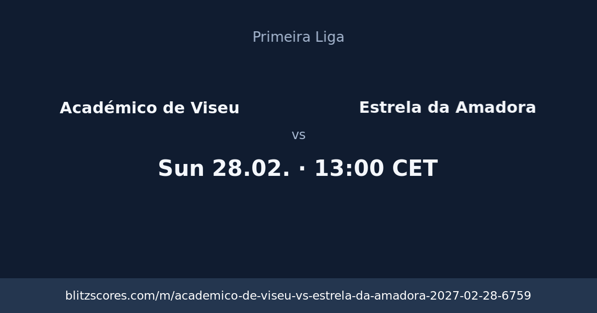Académico de Viseu vs Estrela da Amadora score card