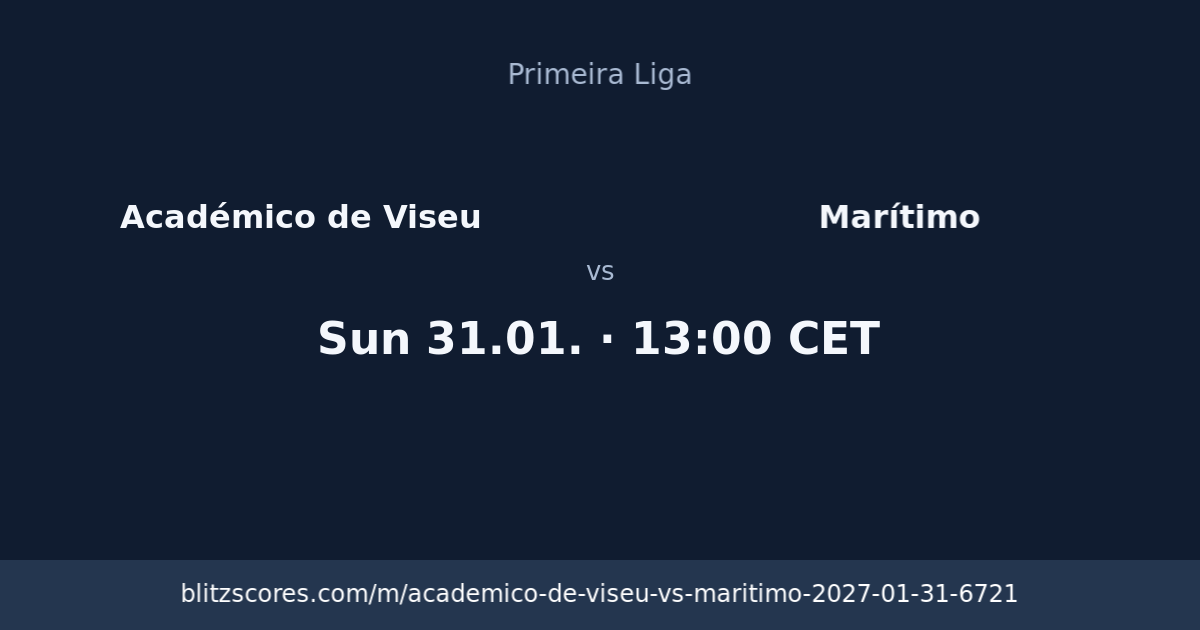Académico de Viseu vs Marítimo score card