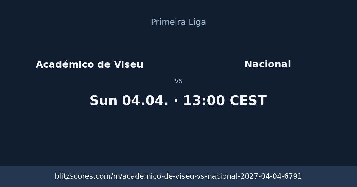Académico de Viseu vs Nacional score card