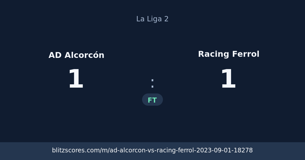 AD Alcorcón vs Racing Ferrol score card