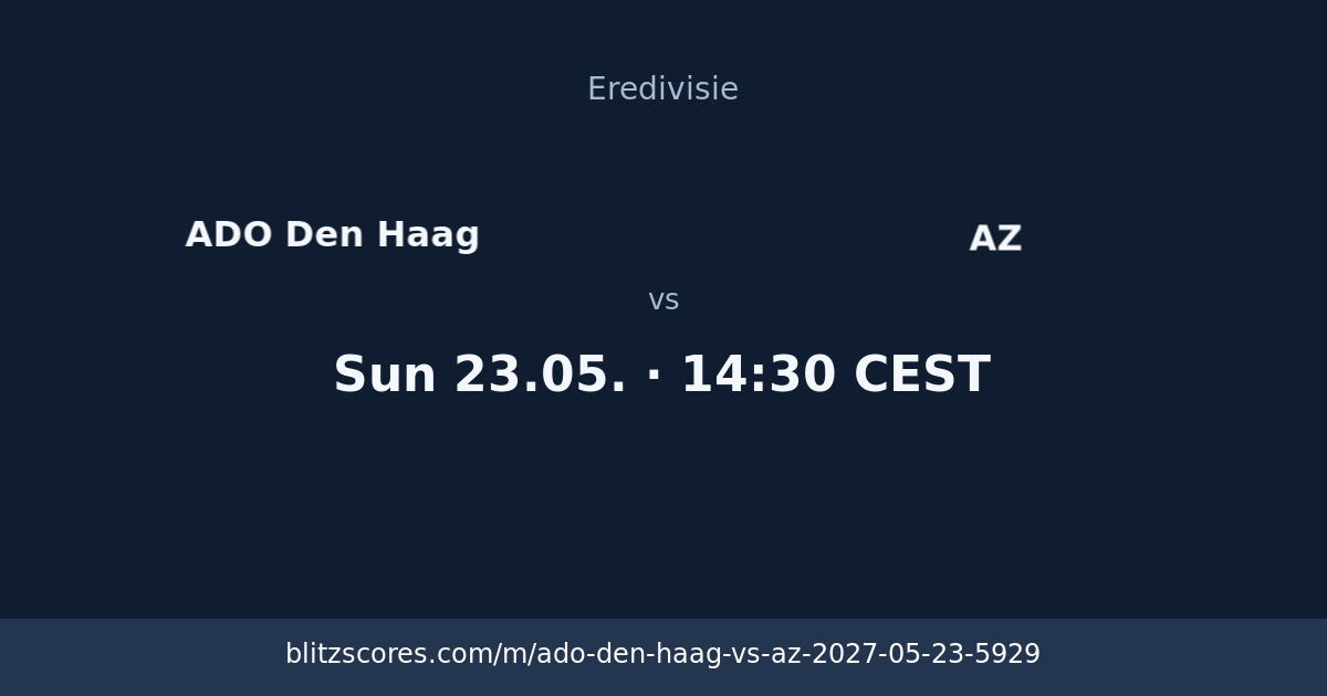 ADO Den Haag vs AZ score card