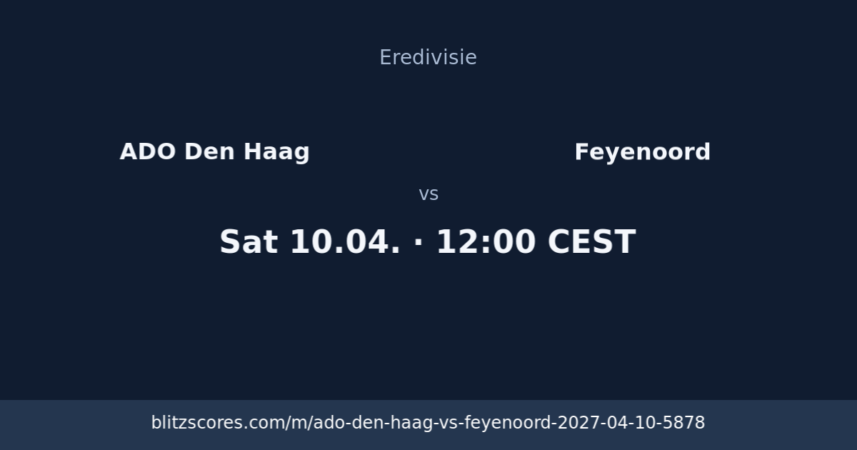 ADO Den Haag vs Feyenoord score card