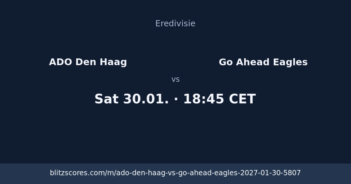 ADO Den Haag vs Go Ahead Eagles score card
