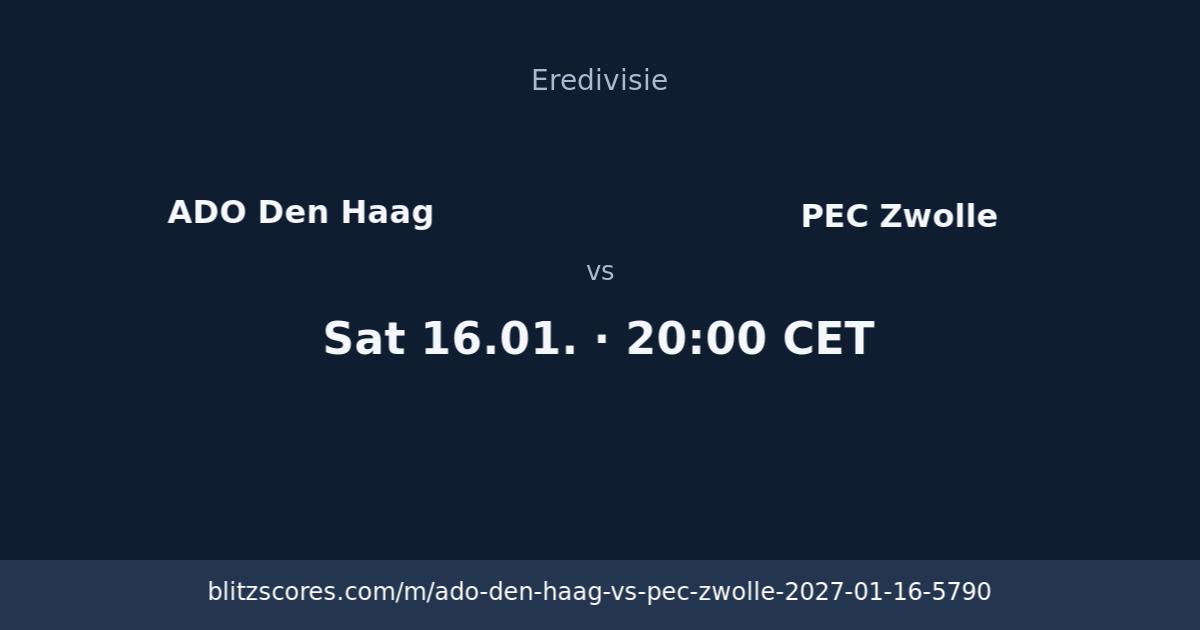 ADO Den Haag vs PEC Zwolle score card