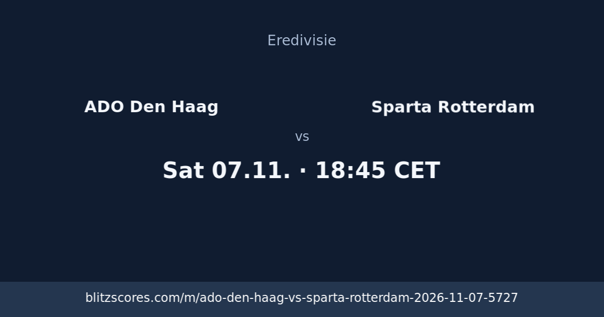 ADO Den Haag vs Sparta Rotterdam score card