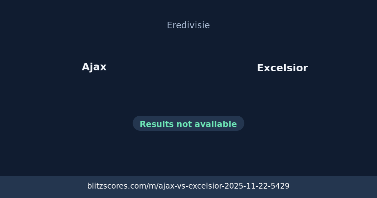 Ajax vs Excelsior score card