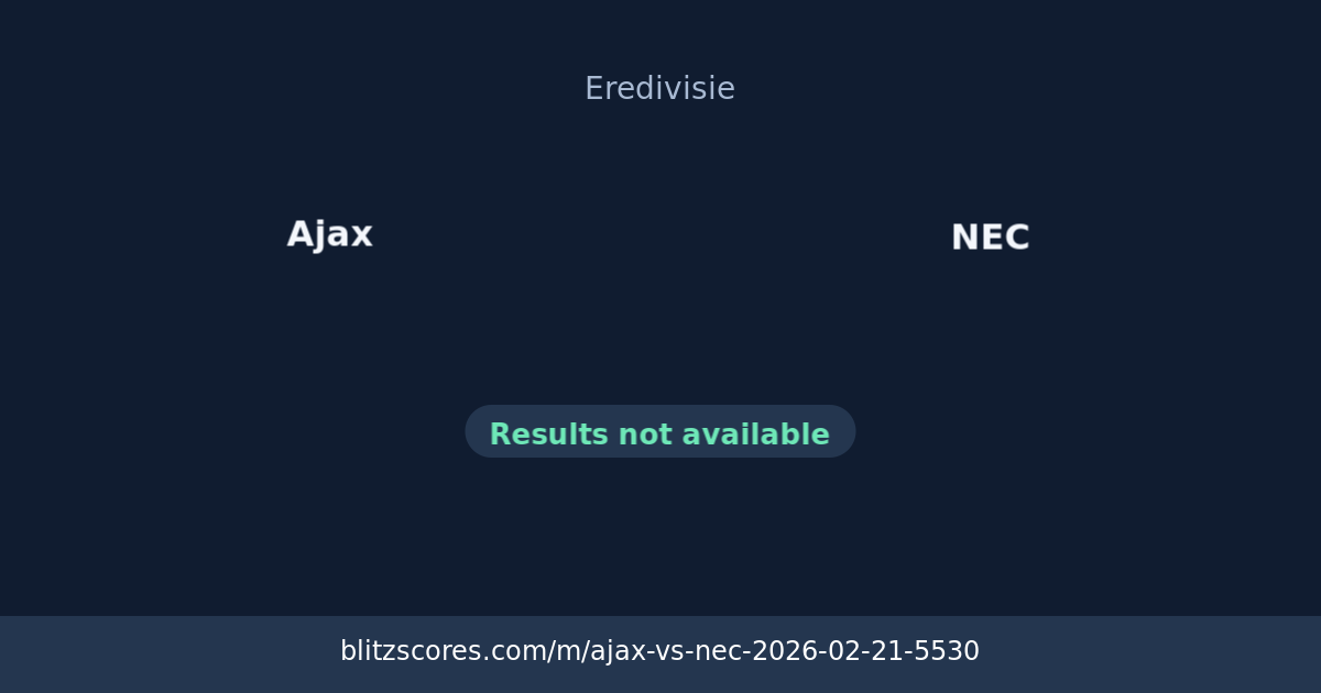 Ajax vs NEC score card