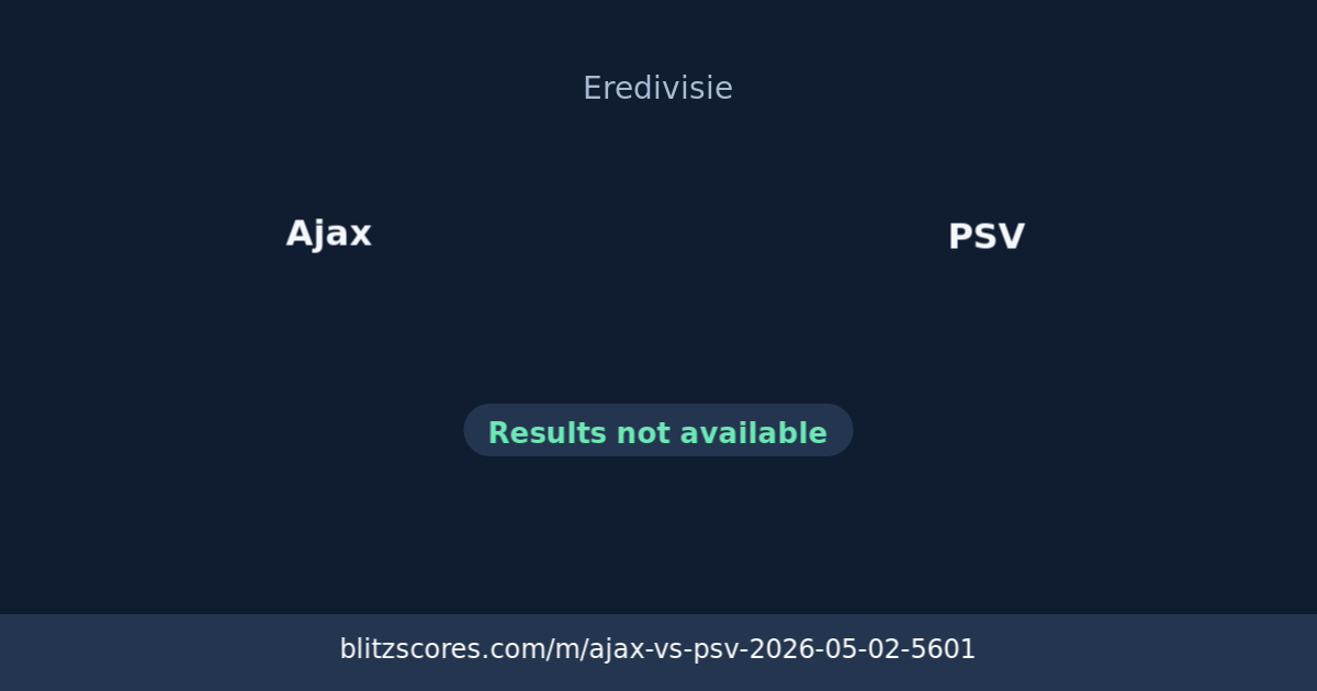 Ajax vs PSV score card