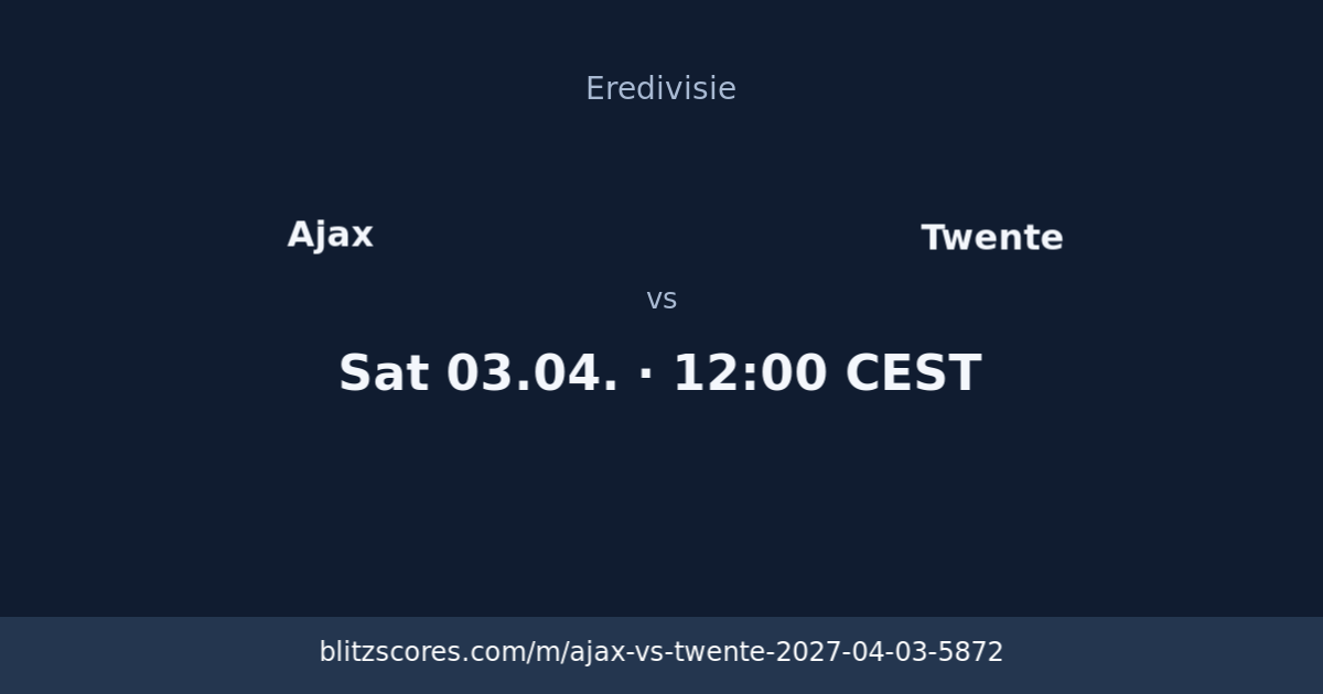 Ajax vs Twente score card