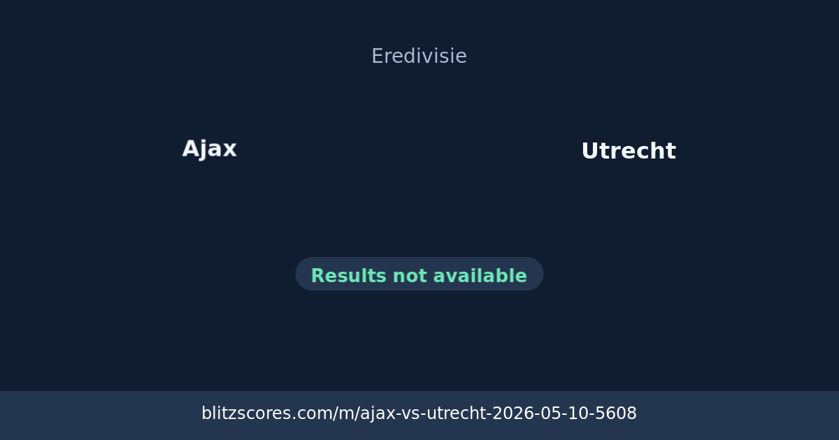 Ajax vs Utrecht score card