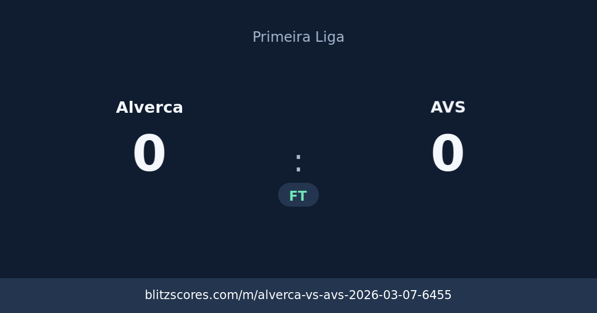 Alverca vs AVS score card