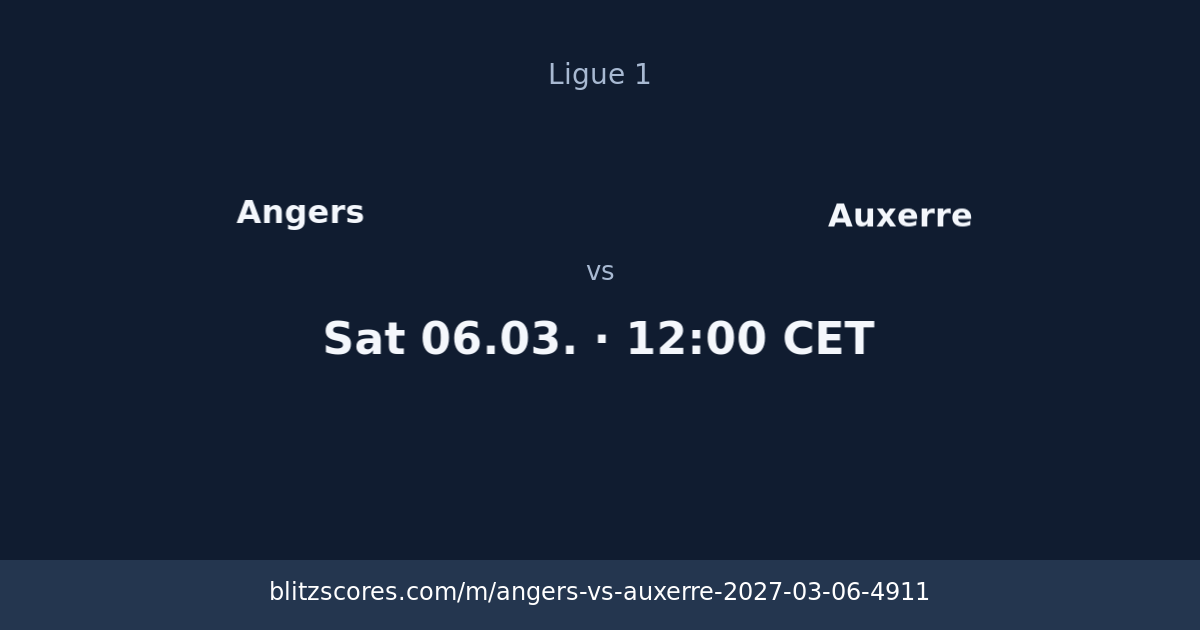 Angers vs Auxerre score card