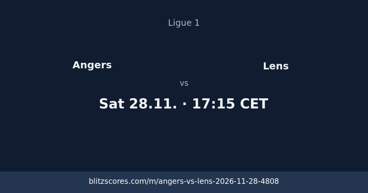 Angers vs Lens score card