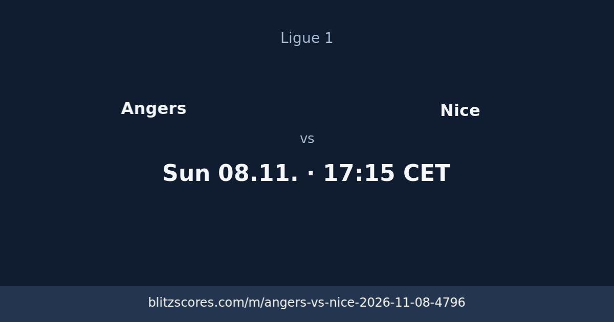Angers vs Nice score card