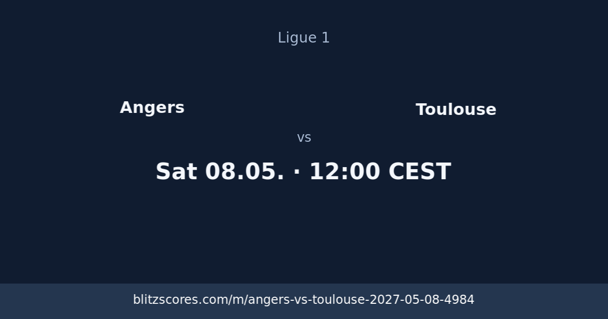 Angers vs Toulouse score card