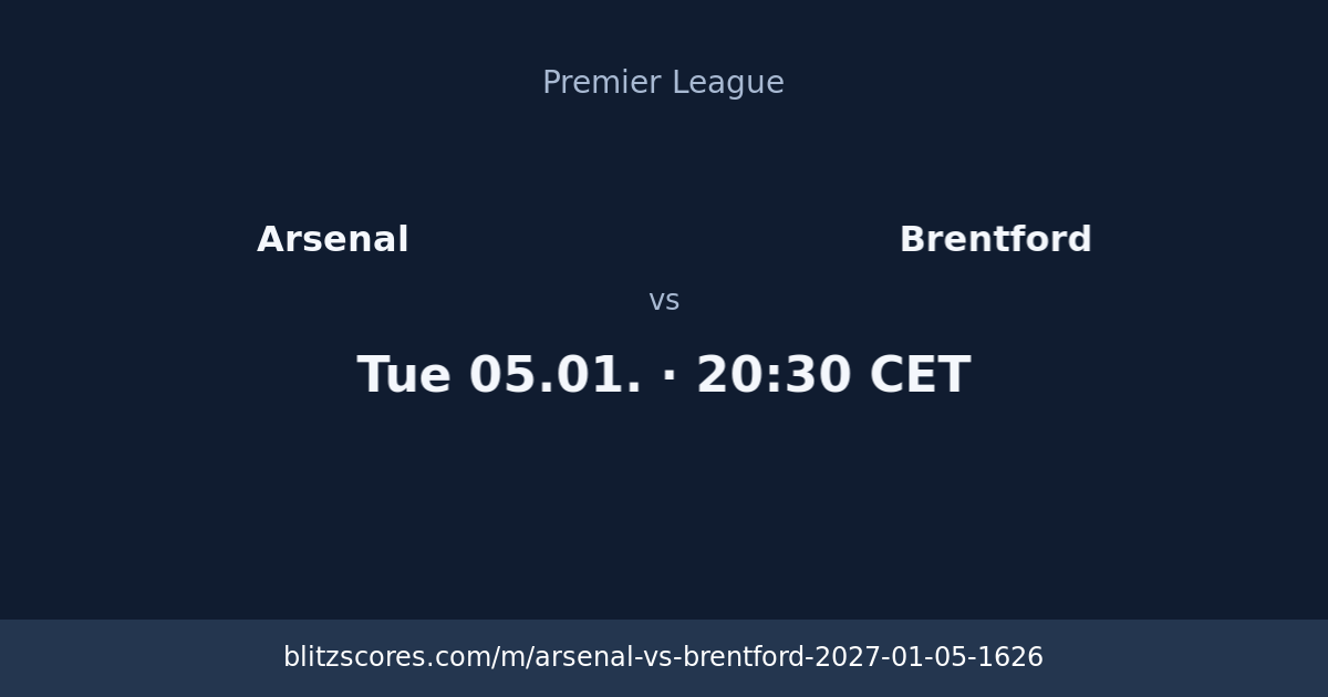 Arsenal vs Brentford score card