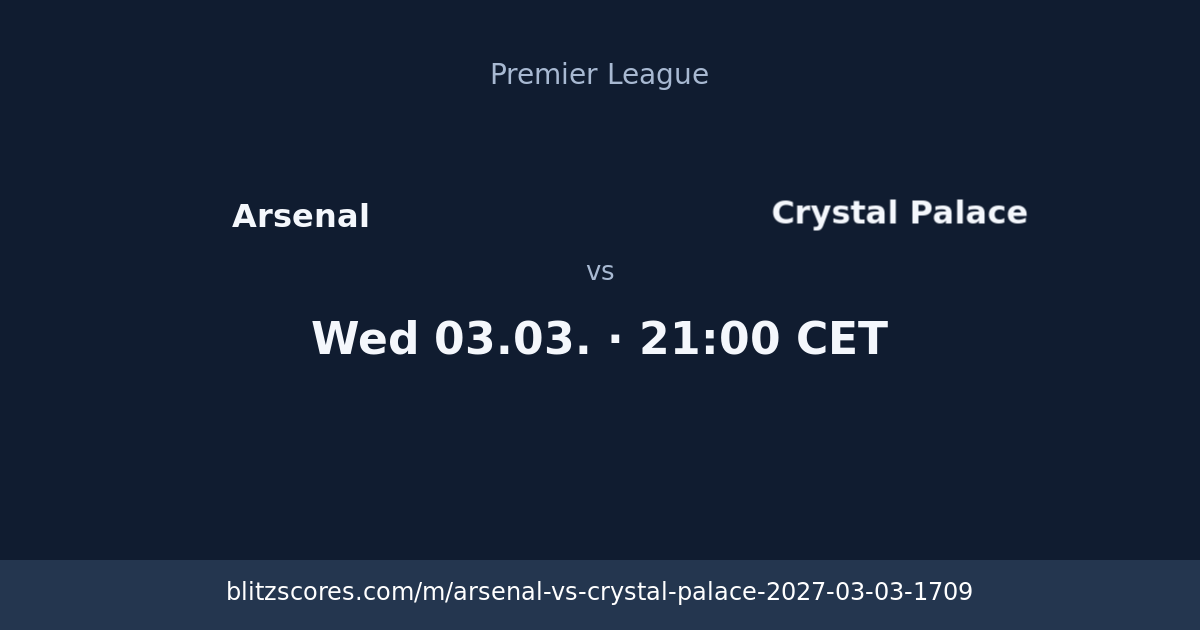 Arsenal vs Crystal Palace score card