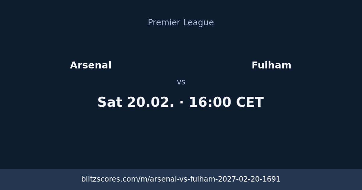 Arsenal vs Fulham score card