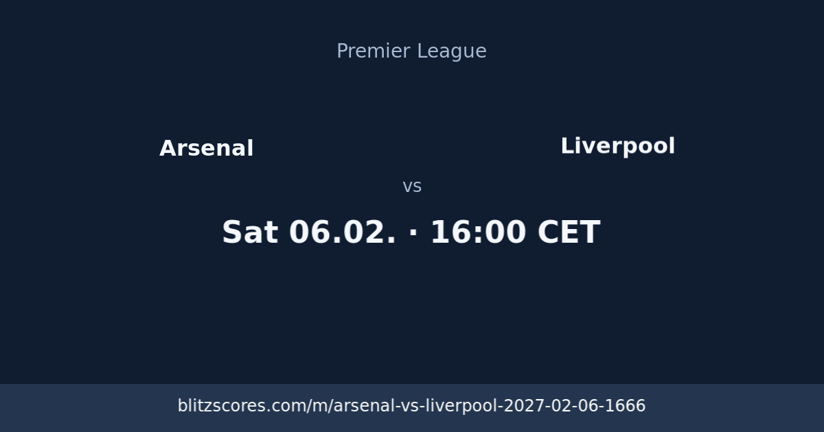 Arsenal vs Liverpool score card