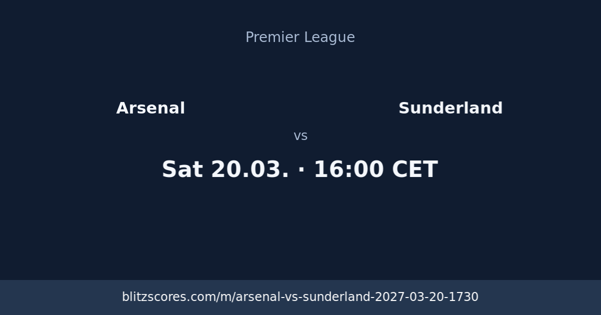 Arsenal vs Sunderland score card