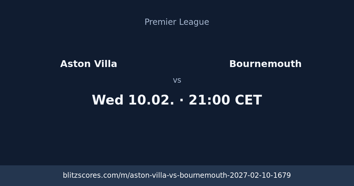 Aston Villa vs Bournemouth score card