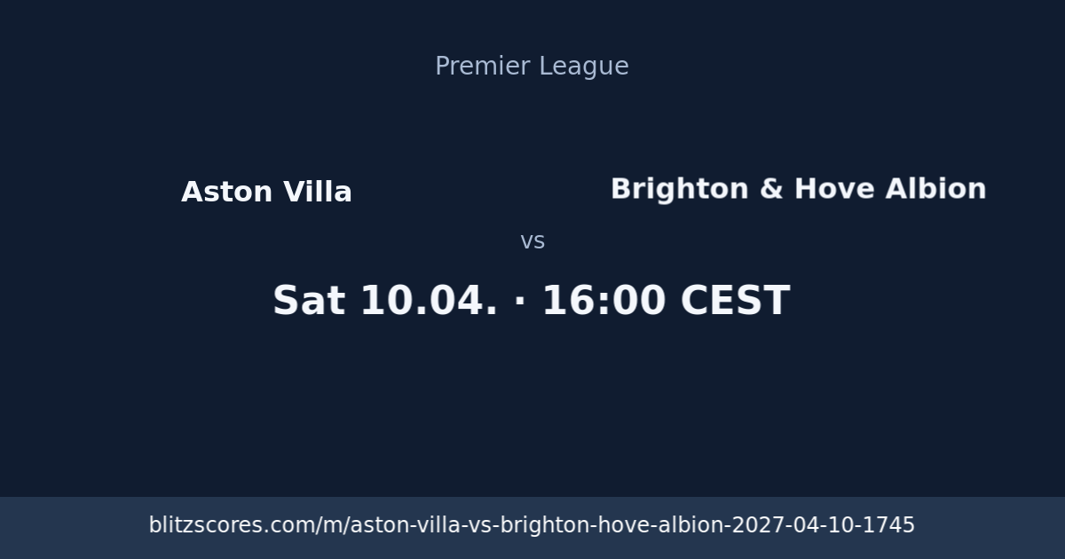 Aston Villa vs Brighton & Hove Albion score card