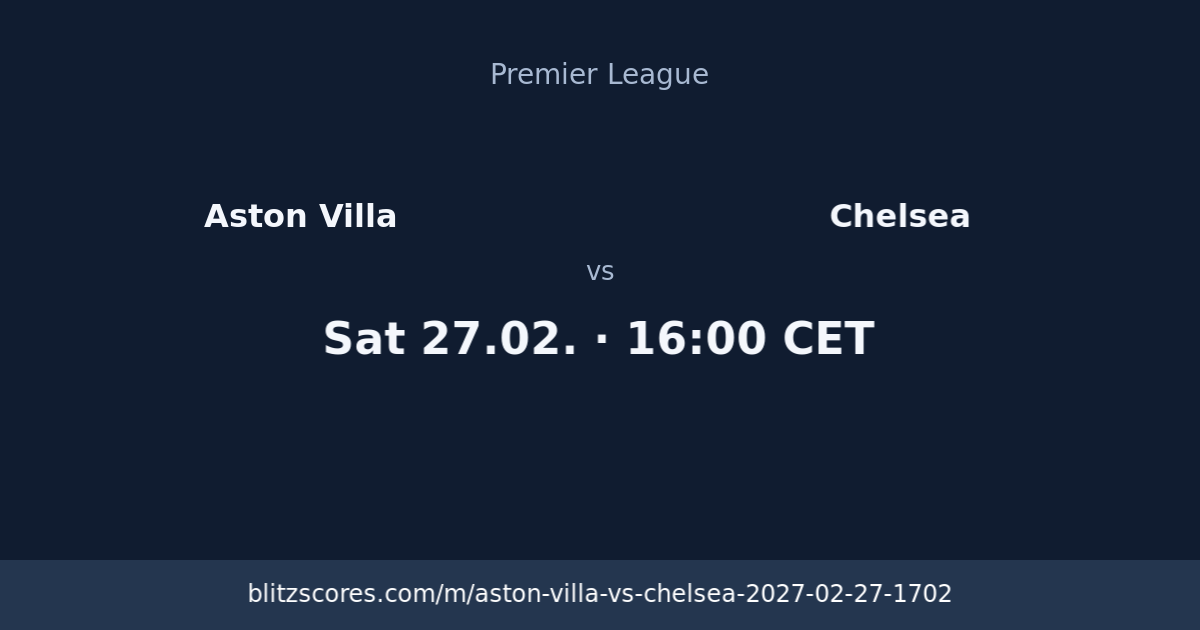 Aston Villa vs Chelsea score card