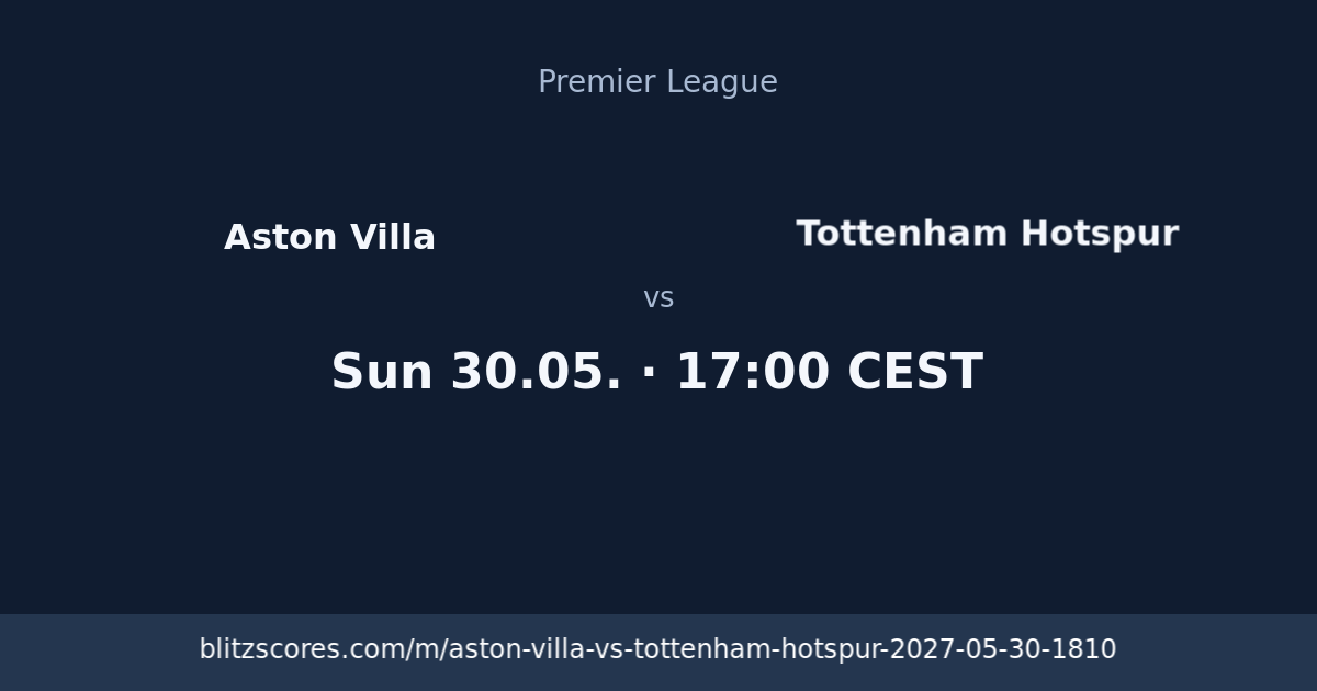 Aston Villa vs Tottenham Hotspur score card