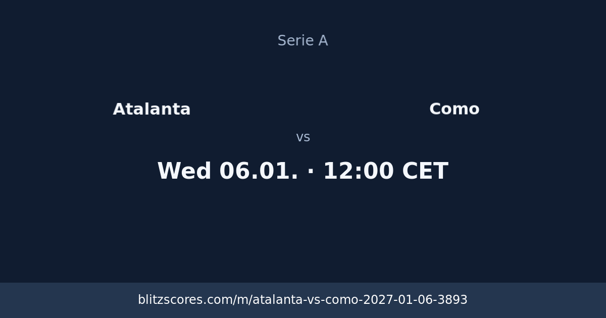 Atalanta vs Como score card