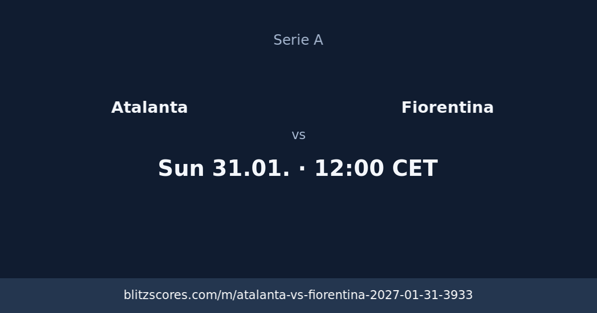 Atalanta vs Fiorentina score card