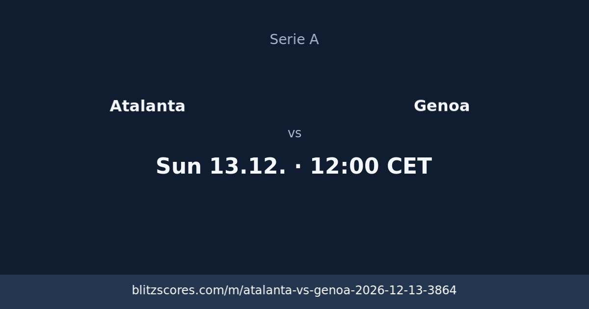 Atalanta vs Genoa score card