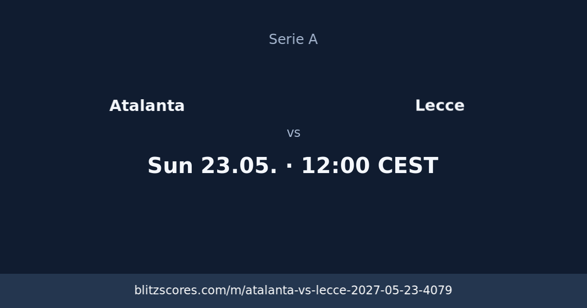 Atalanta vs Lecce score card