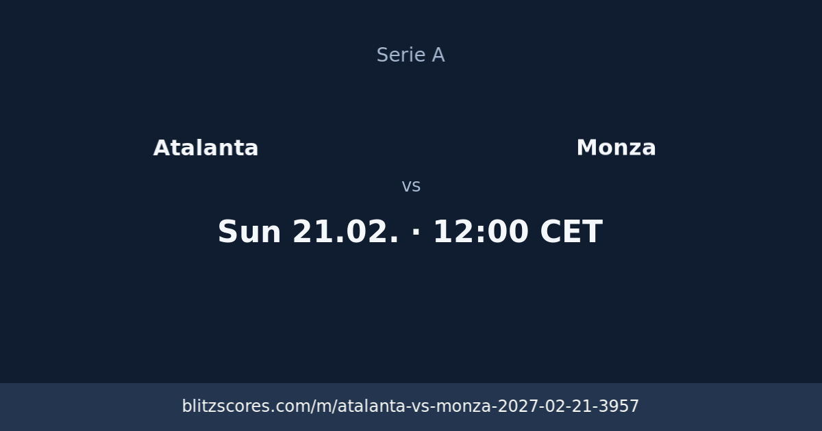 Atalanta vs Monza score card